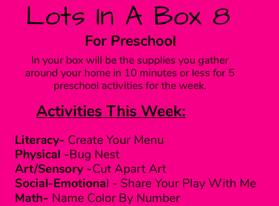 Week 8: Lots in a Box