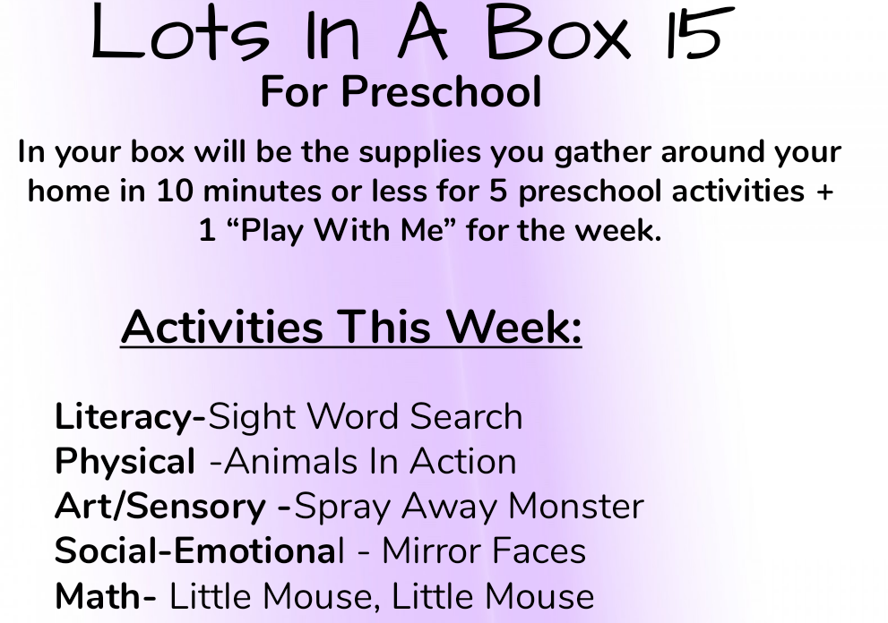 Week 15: Lots in a Box