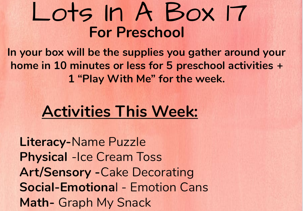 Week 17: Lots in a Box