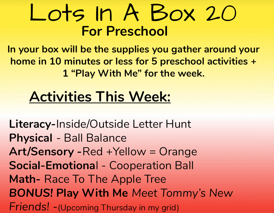 Week 20: Lots in a Box
